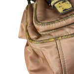 Prada Soft Dusty Rose Tessuto Nylon Snakeskin Trim Multi-Pocket Shoulder Bag