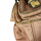 Prada Soft Dusty Rose Tessuto Nylon Snakeskin Trim Multi-Pocket Shoulder Bag