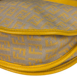 Fendi Yellow Leather Trim Zucca Crossbody Bag