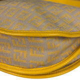 Fendi Yellow Leather Trim Zucca Crossbody Bag