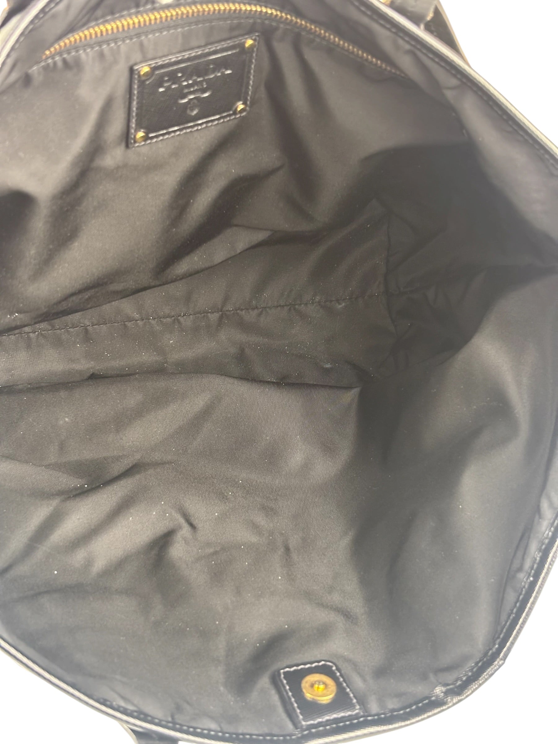 Prada Green/Black Nylon Tessuto Stampato Shoulder Bag