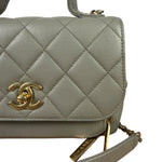 Chanel Grey Quilted Leather Mini Business Affinity Flap Bag 2019
