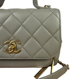 Chanel Grey Quilted Leather Mini Business Affinity Flap Bag 2019