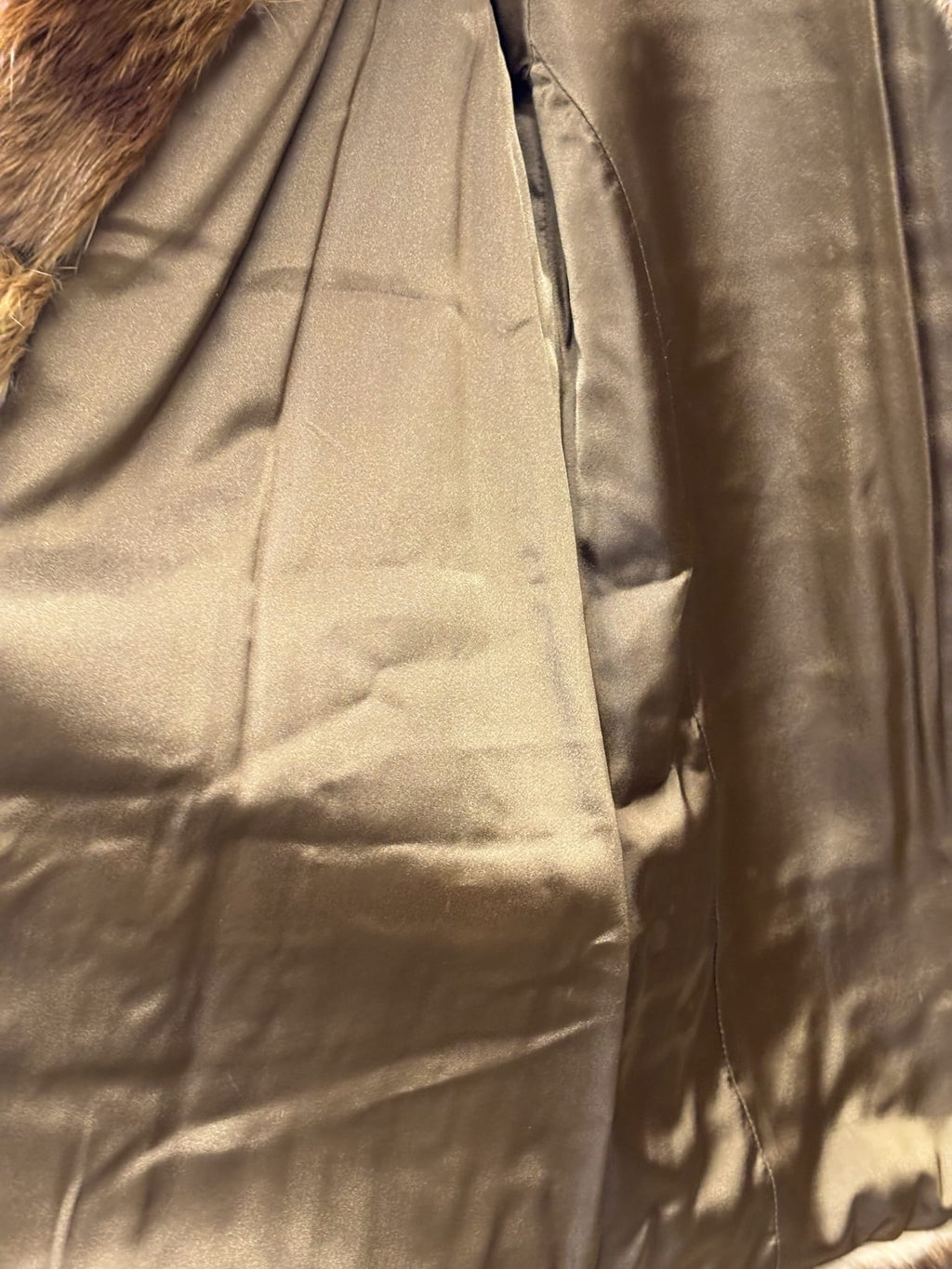 Vintage Light Brown Striped Fox Fur Coat