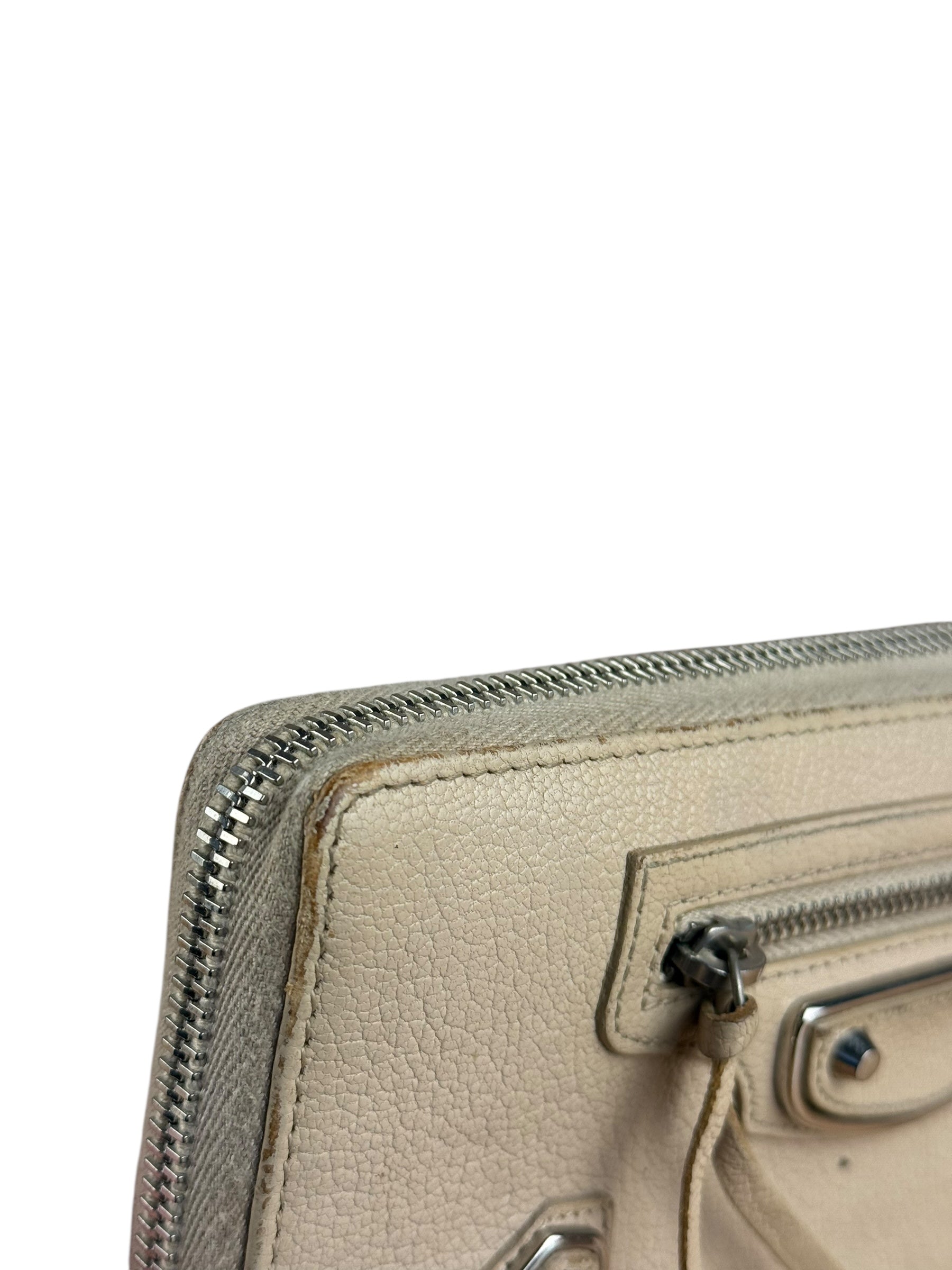 Balenciaga Beige Moto Zippy Wallet
