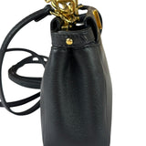 Fendi Black Leather Nano Peekaboo Two-Way Bag