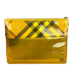 Burberry Yellow Vinyl Check Cosmetic Pouch