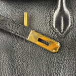 Hermes Black Togo Leather Birkin 40 Handbag Gold 1998