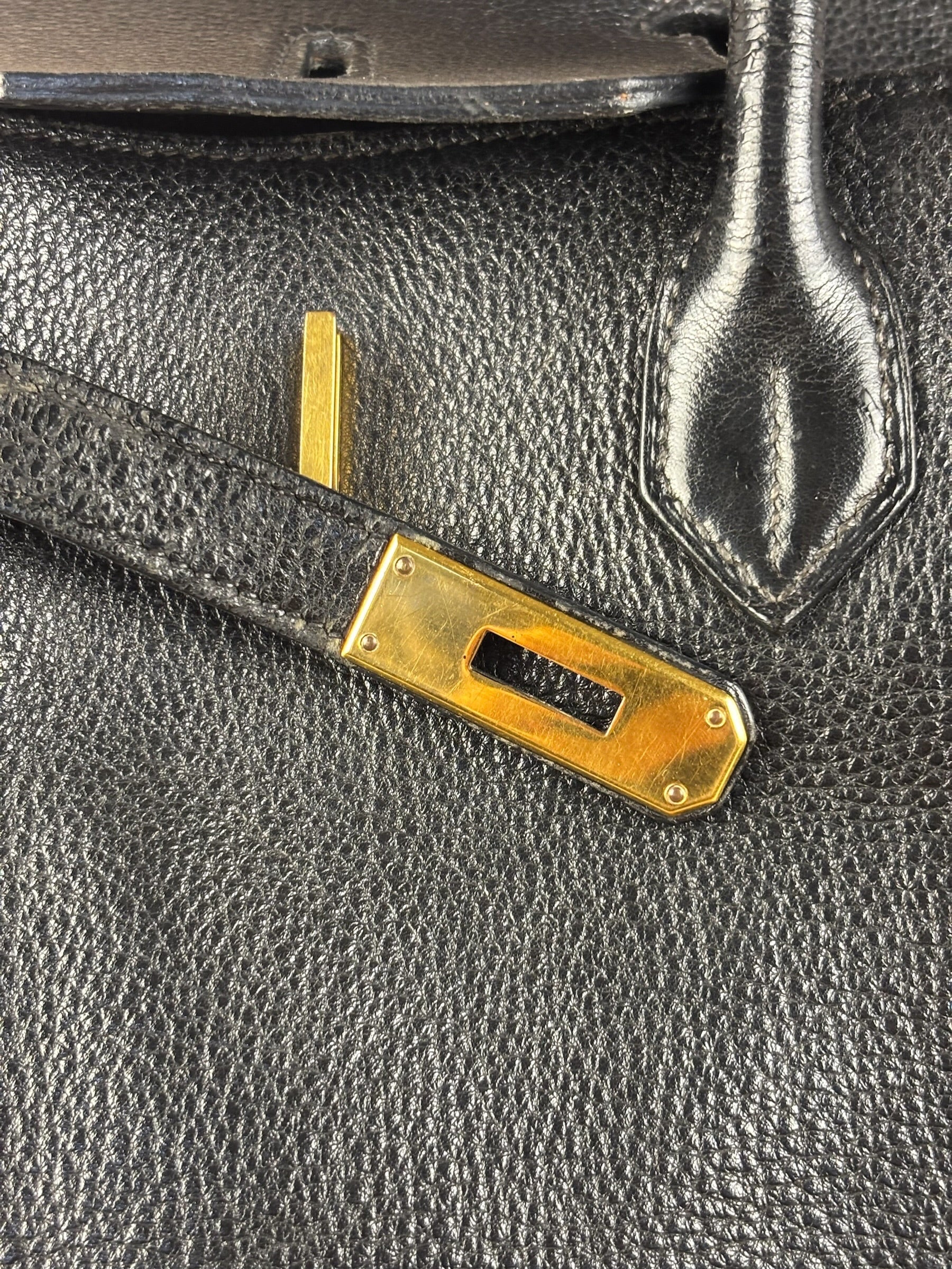 Hermes Black Togo Leather Birkin 40 Handbag Gold 1998