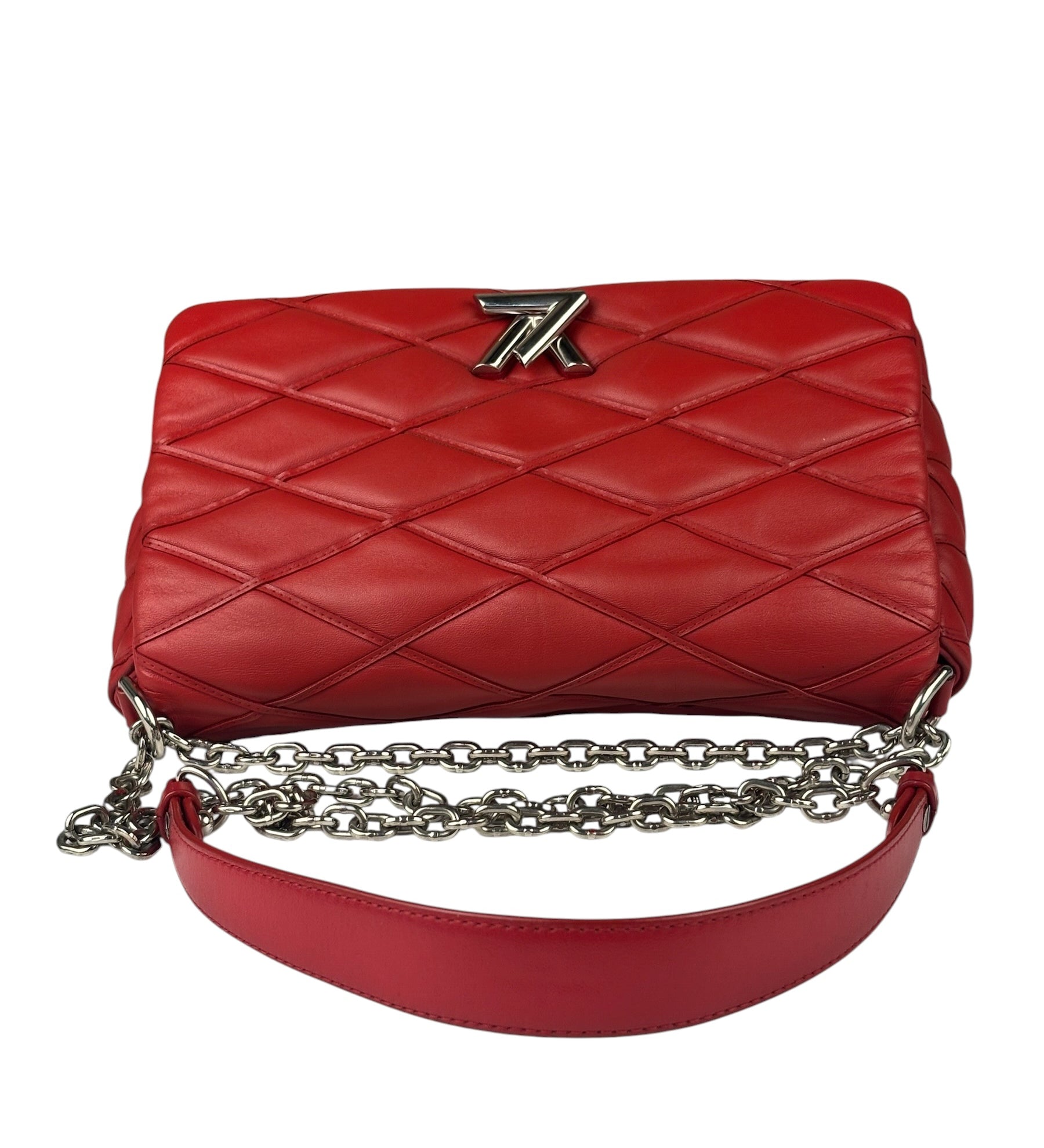 Louis Vuitton Red Lambskin GO-14 Malletage Shoulder Bag