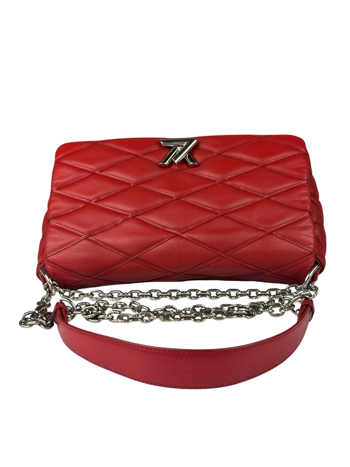 Louis Vuitton Red Lambskin GO-14 Malletage Shoulder Bag