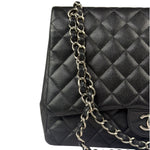 Chanel Black Quilted Leather Jumbo Classic Flap Bag 2009