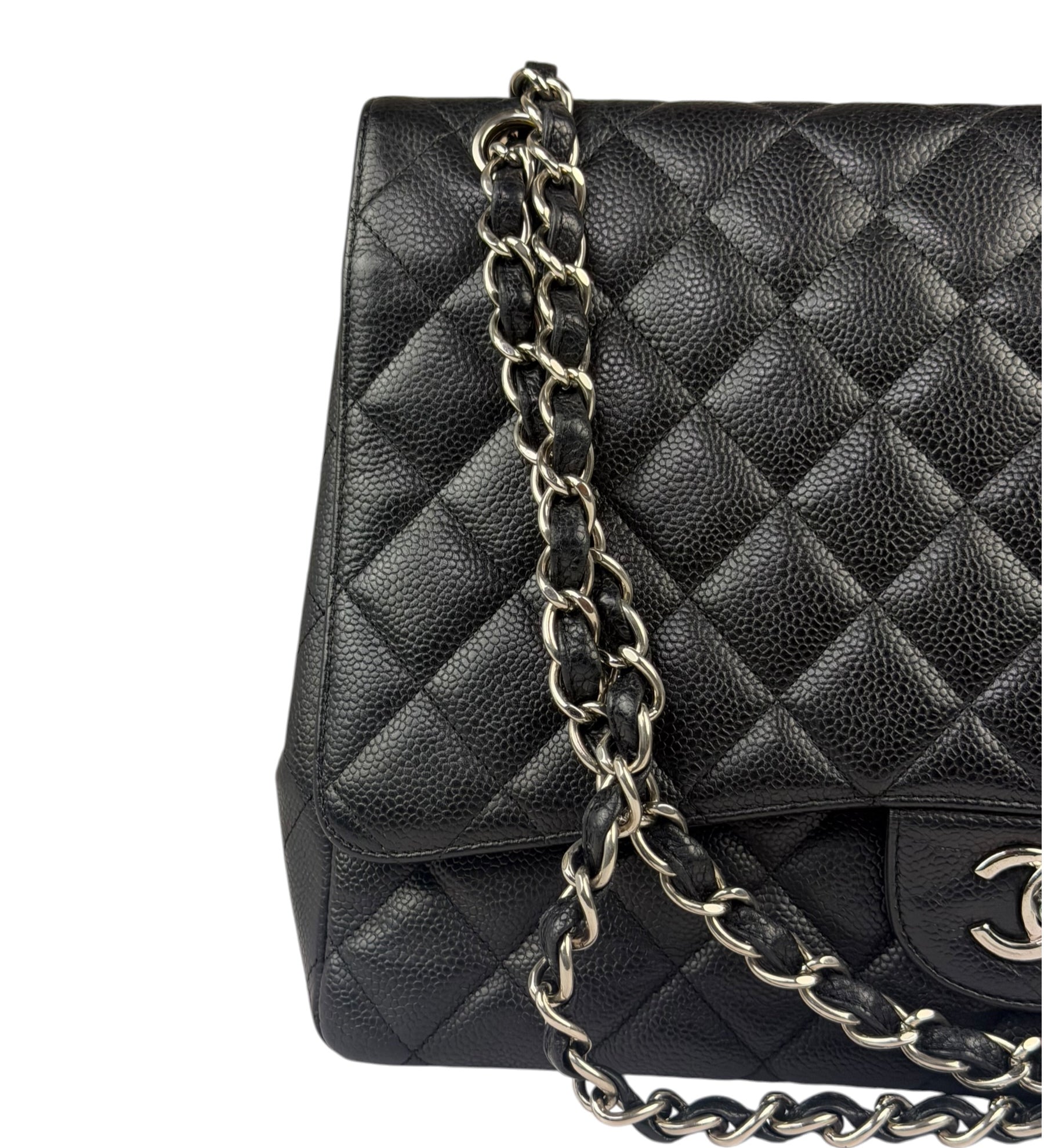 Chanel Black Quilted Leather Jumbo Classic Flap Bag 2009