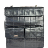 Chanel Black Lambskin Chocolate Bar Quilted Chain Shoulder Bag 2000