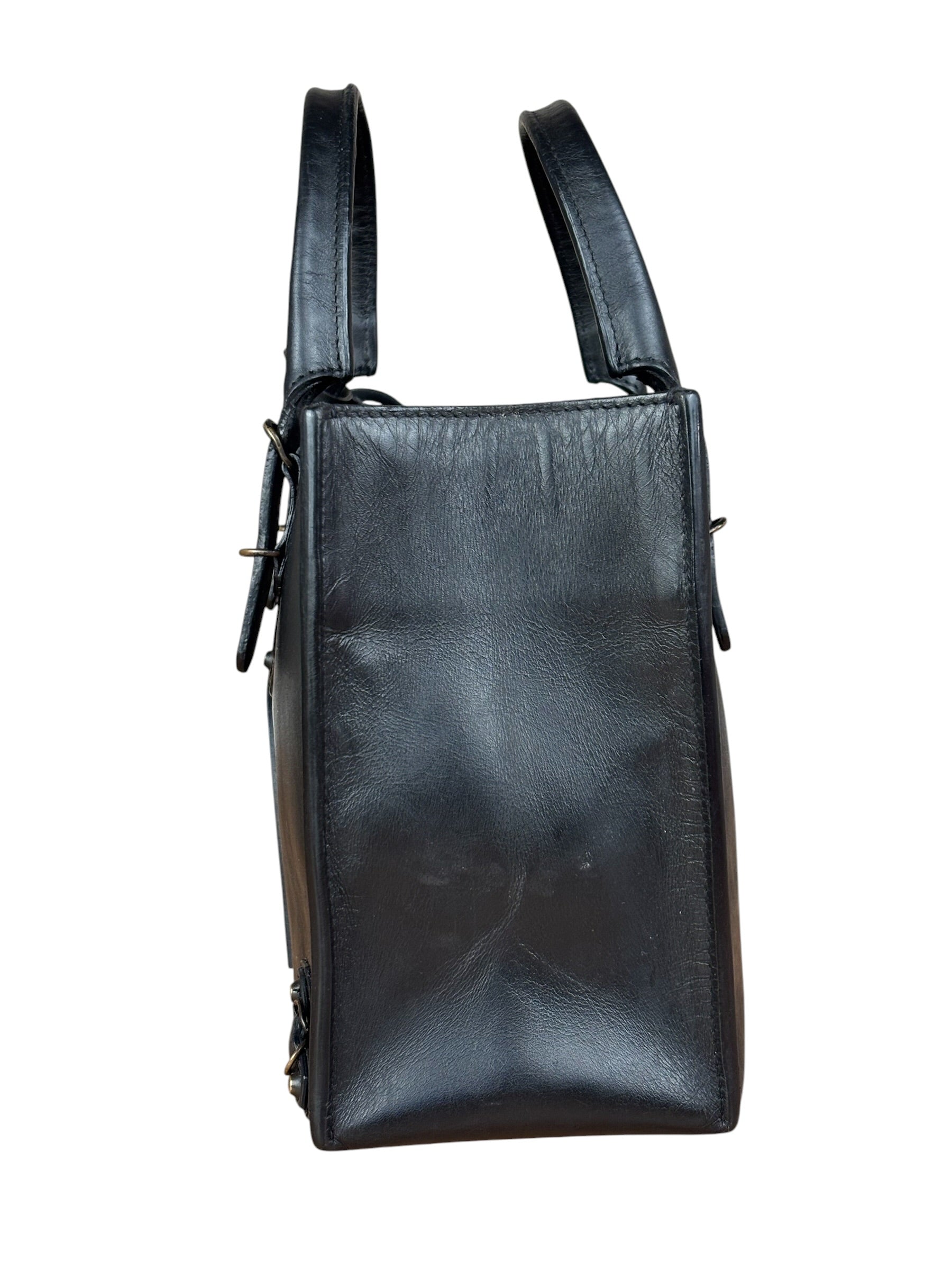 Balenciaga Black Leather papier A4 Tote Bag