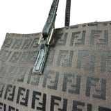 Fendi Brown Leather Trim FF Zucca Tote Bag