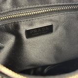 Prada Black Satin/Saffiano Leather Trim  Re-Edition Crystal-Studded Mini Pochette 2005