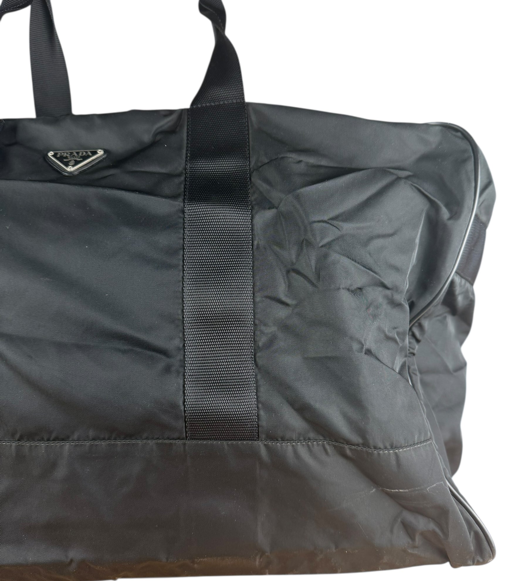 Prada Black Nylon Vintage Duffle Bag