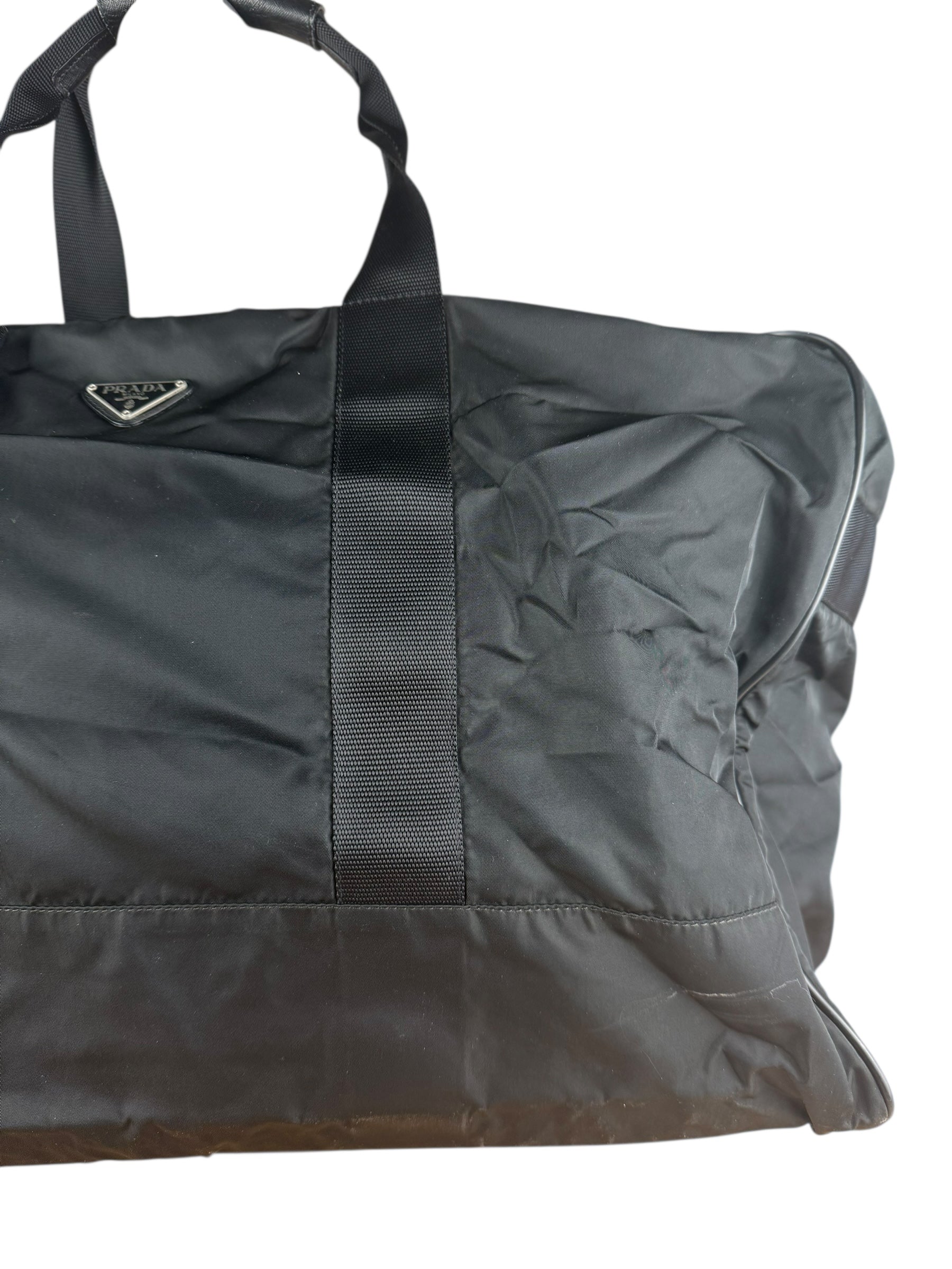 Prada Black Nylon Vintage Duffle Bag