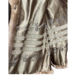 Emba Vintage Brown Leather Trim Mink Fur Coat