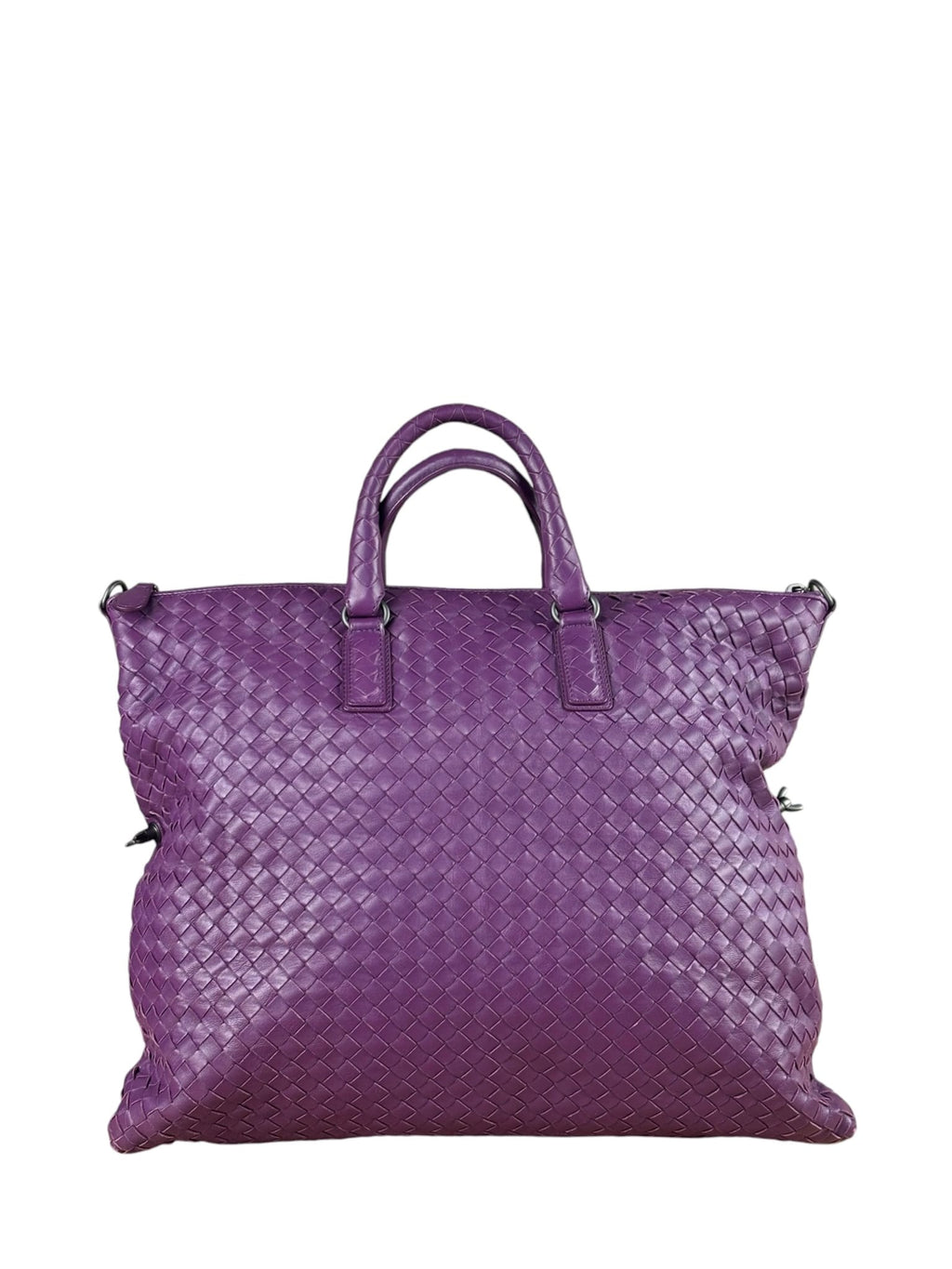 Bottega Veneta Purple Intrecciato Cabat Two-Way Tote