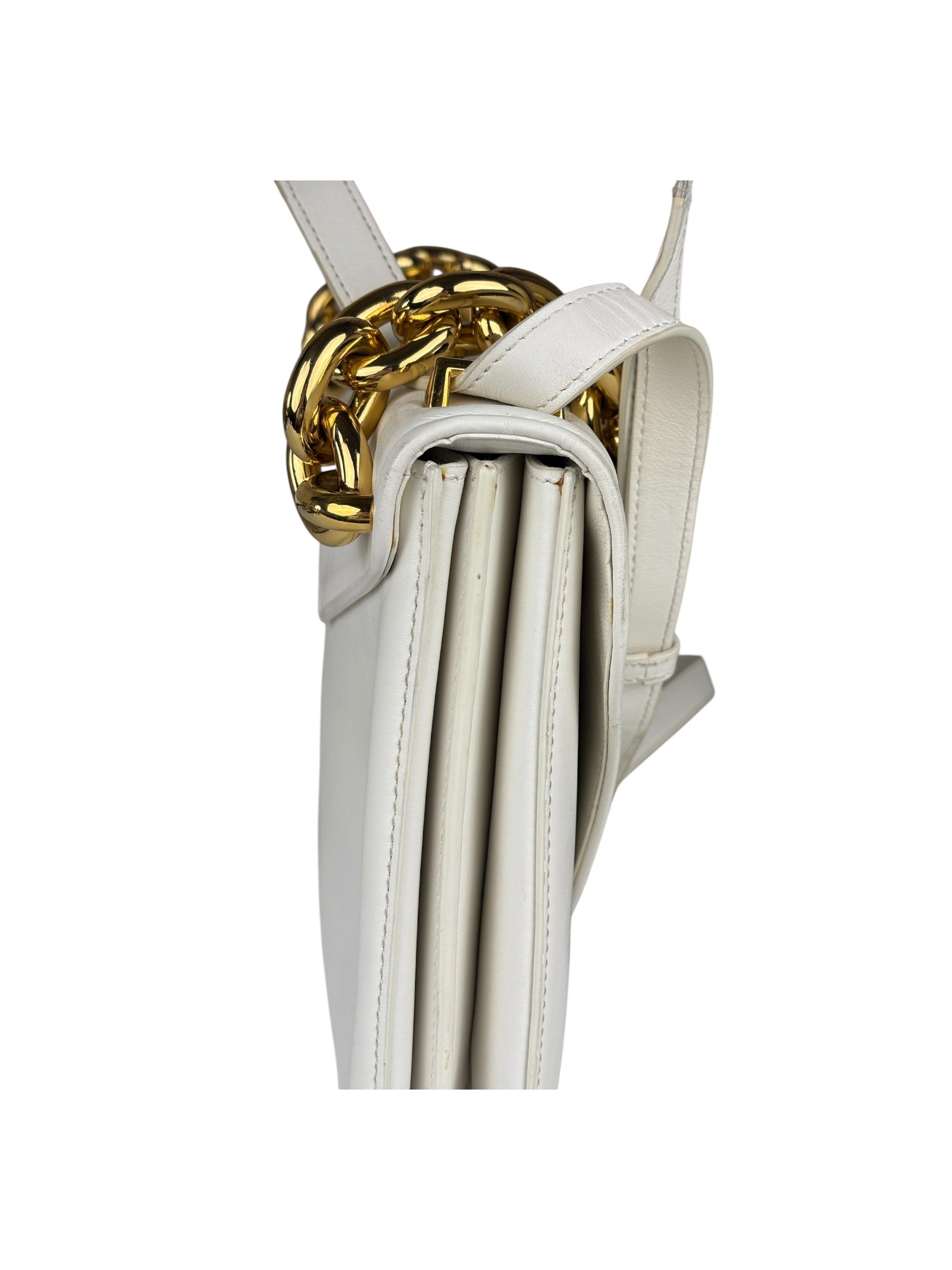Bottega Veneta White Leather Mount Shoulder Bag
