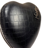 Yves Saint Laurent Black Crocodile-Embossed Love Box Clutch