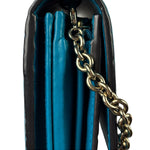 Gucci Turquoise Blue Guccissima Wallet On Chain