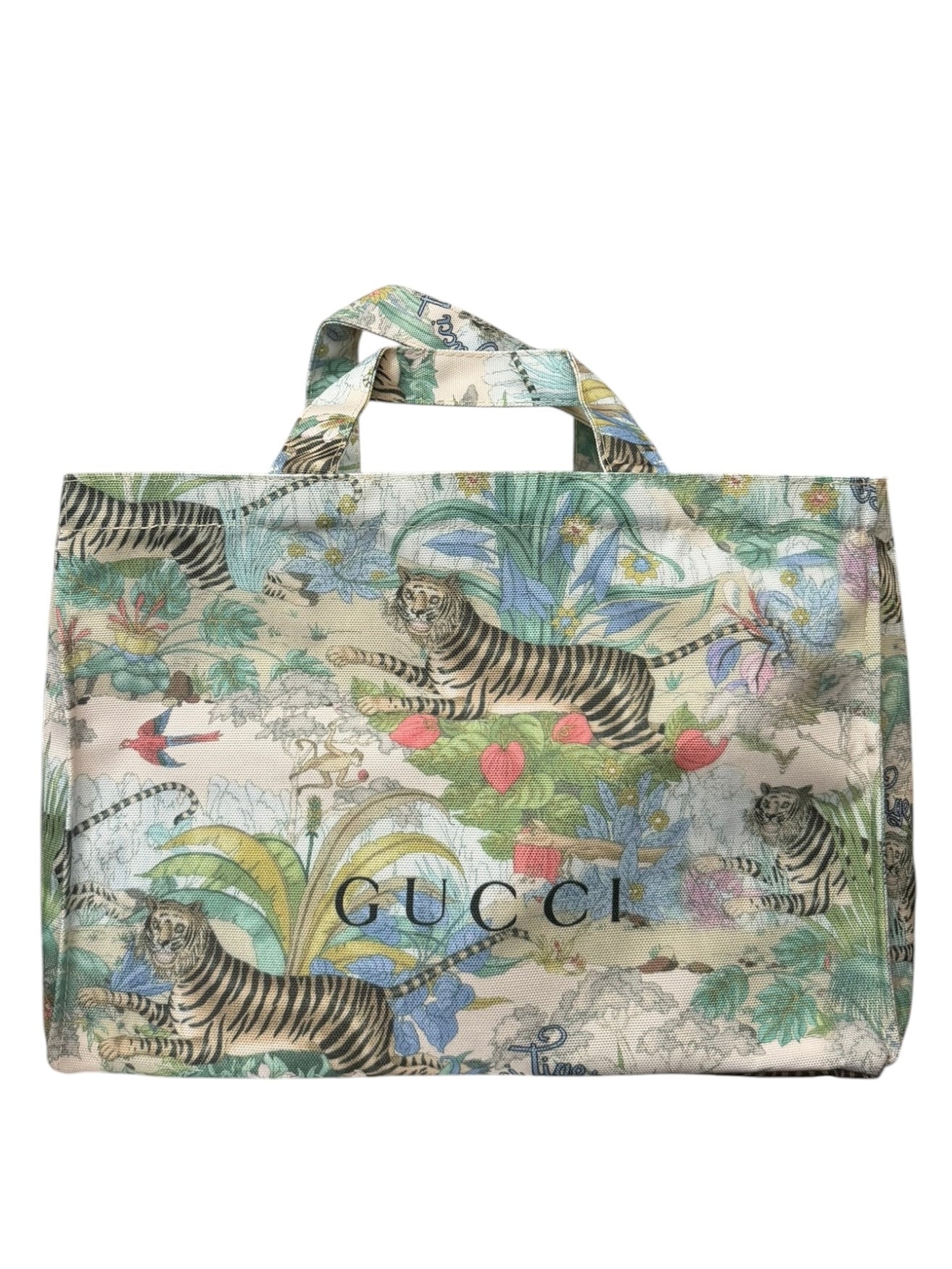 Gucci Beauty Floral Tiger Print Canvas Tote Bag