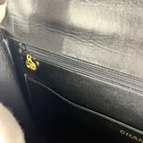 Chanel CC Black Patent Quilted Flap Briefcase Handbag '95