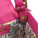 Fendi Pink Leather Logo Embossed Baguette