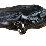 Fendi Vintage Black Leather Oyster Hobo Bag