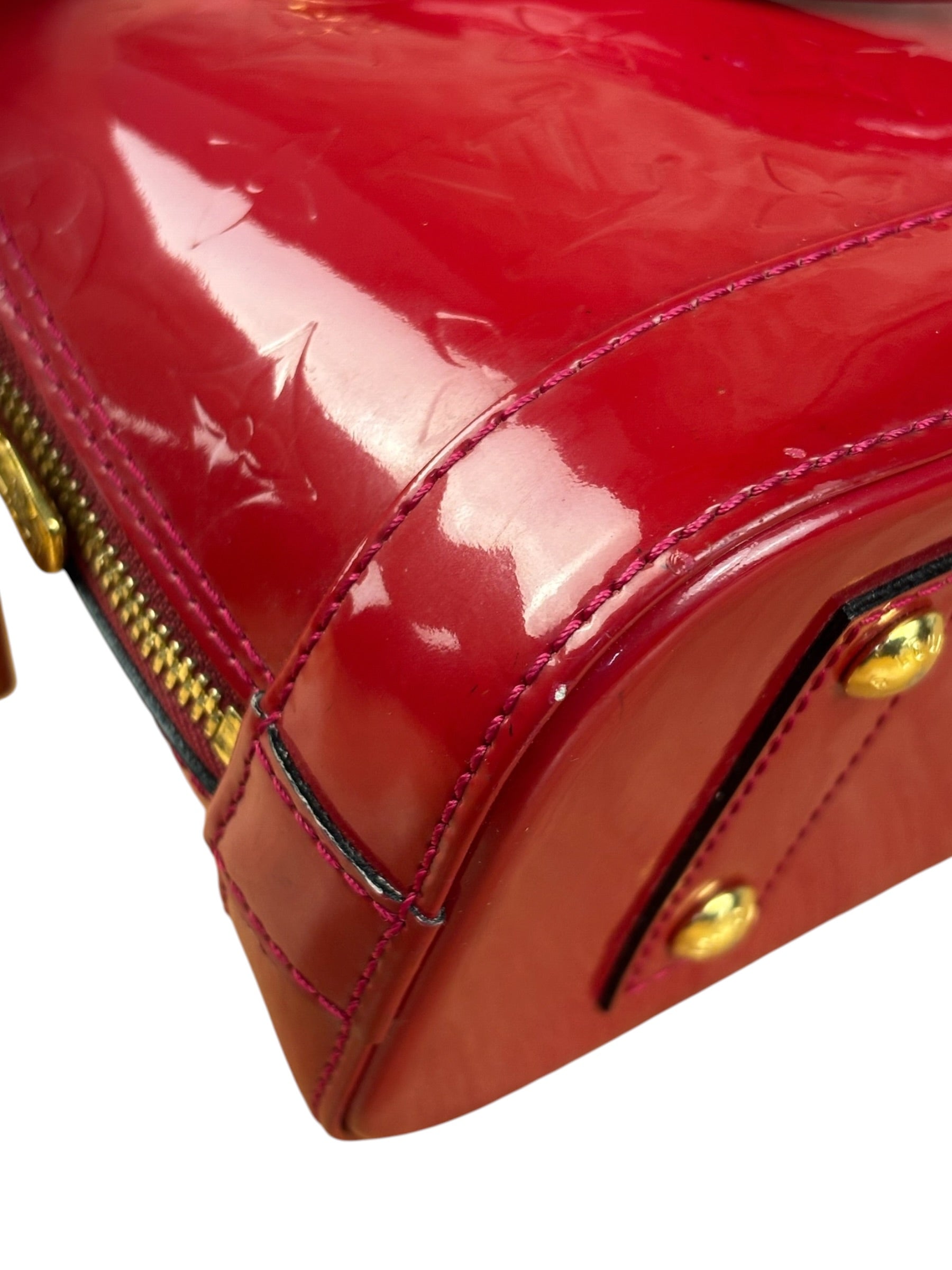 Louis Vuitton Red Monogram Vernis Alma bb