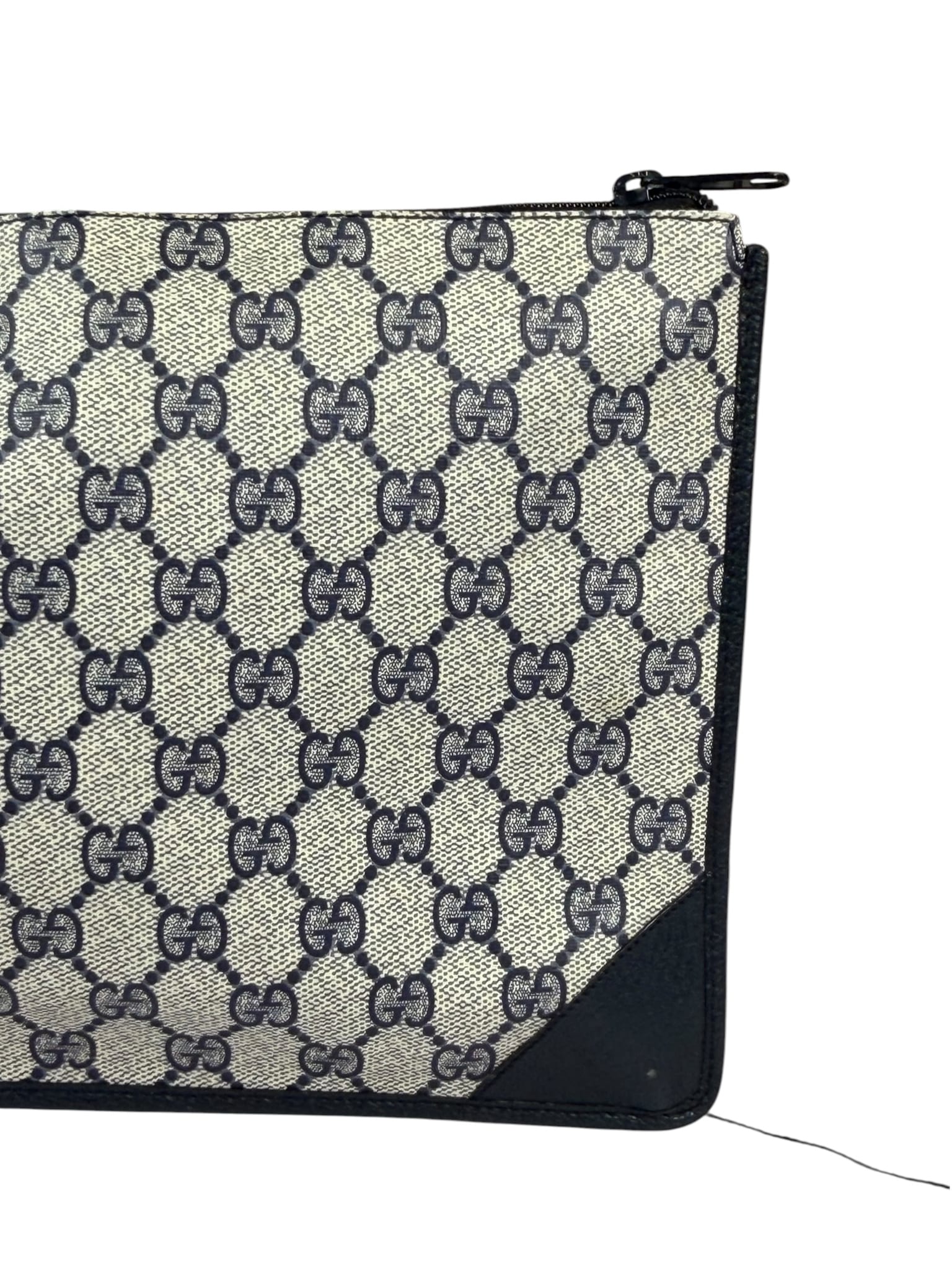 Gucci Vintage GG Coated Canvas Zip Travel Pouch Navy