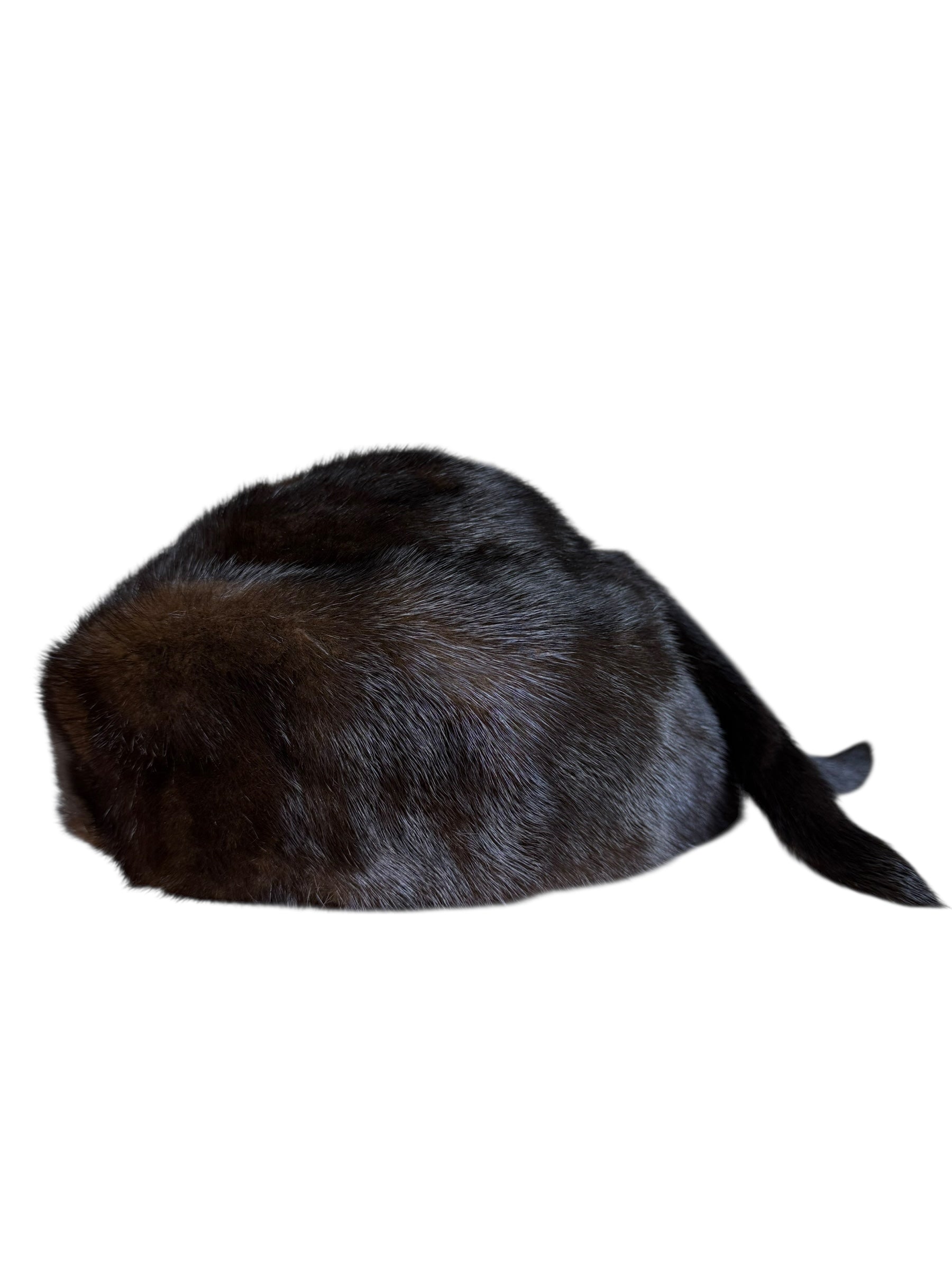 Vintage Dark Fur Tailed Hat