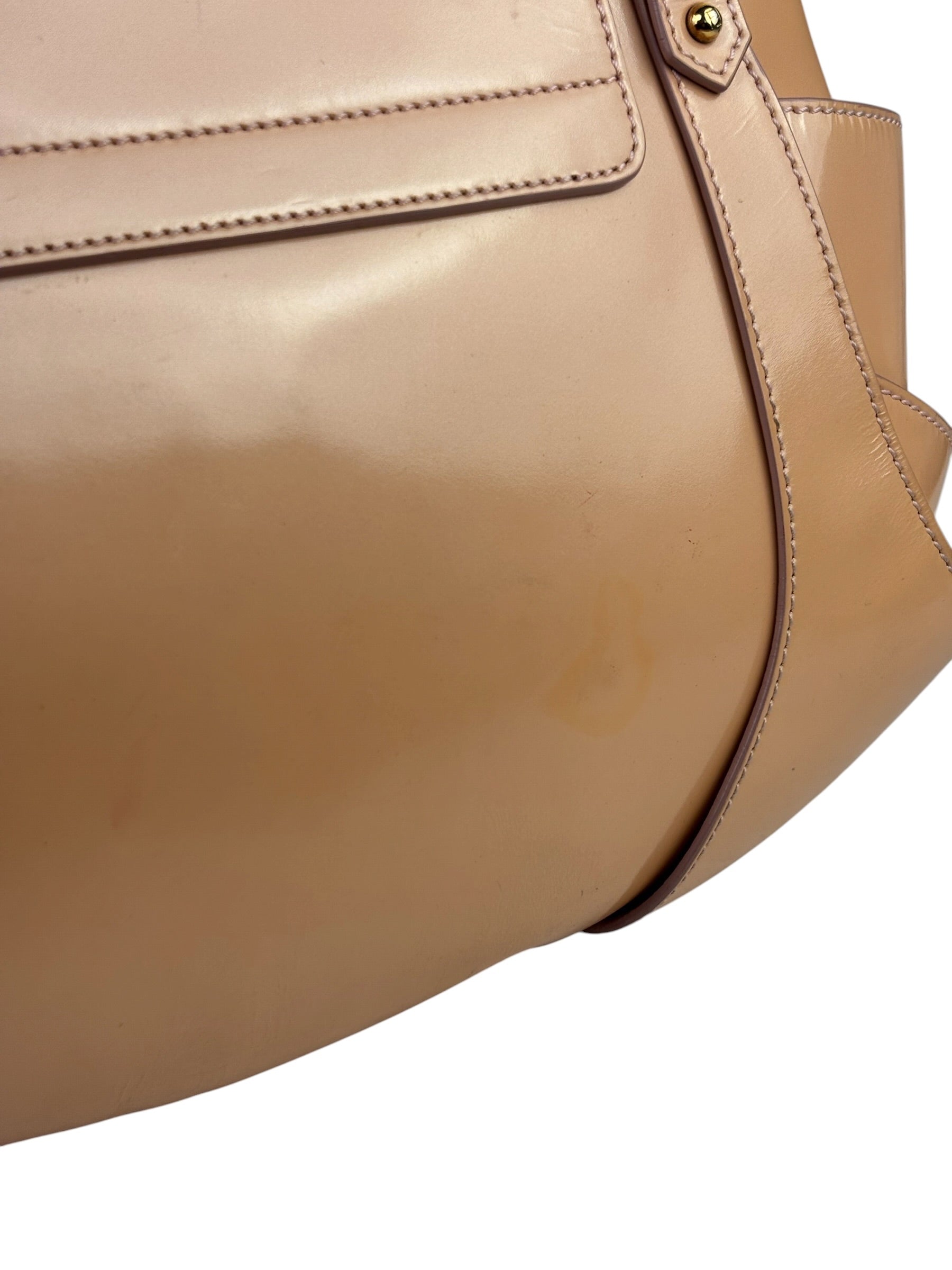 Fendi Borsa Pink Patent Leather Cuoio Ingrassato Compilation Shoulder Bag