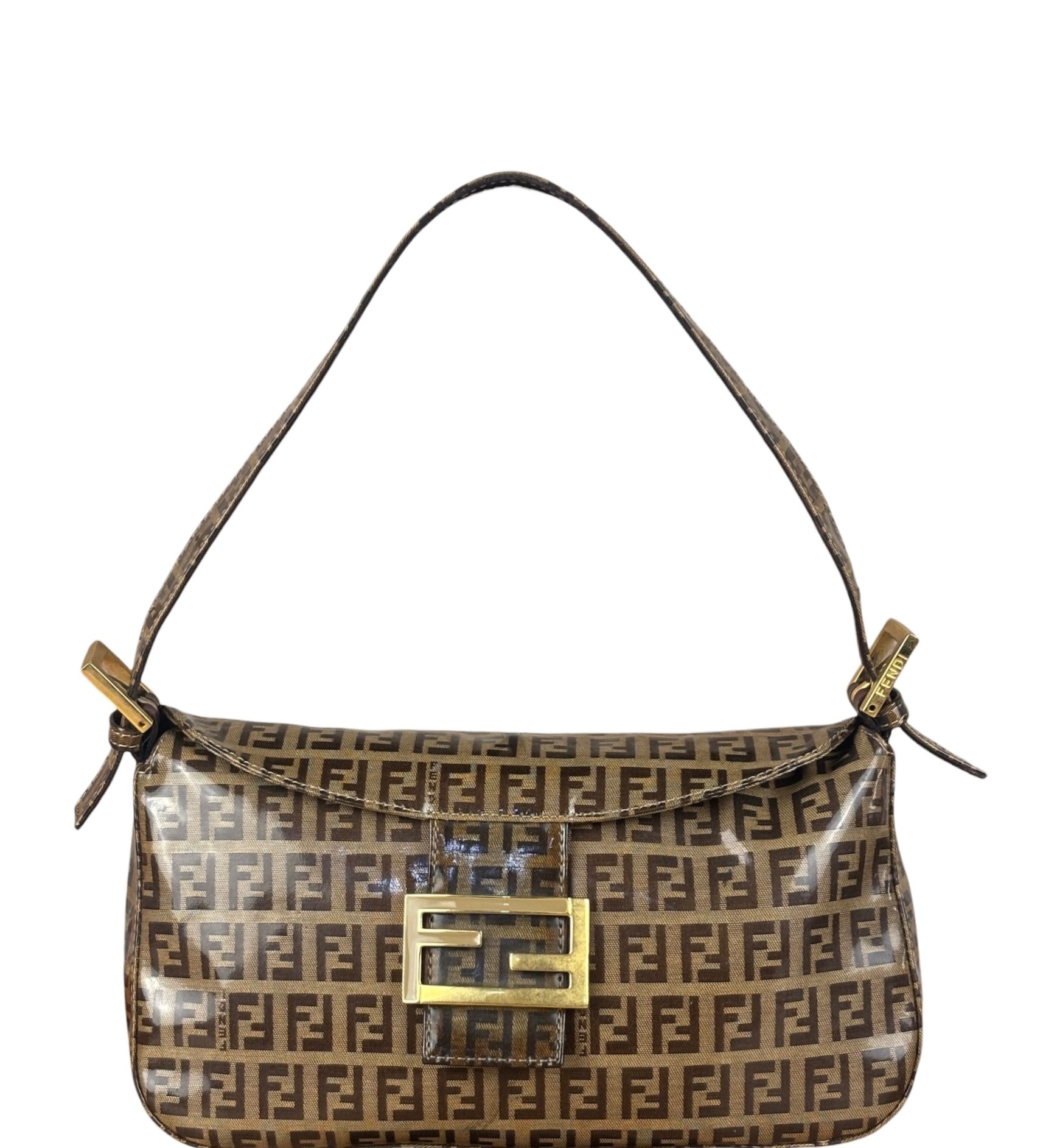 Fendi Vintage FF Canvas PVC Baguette