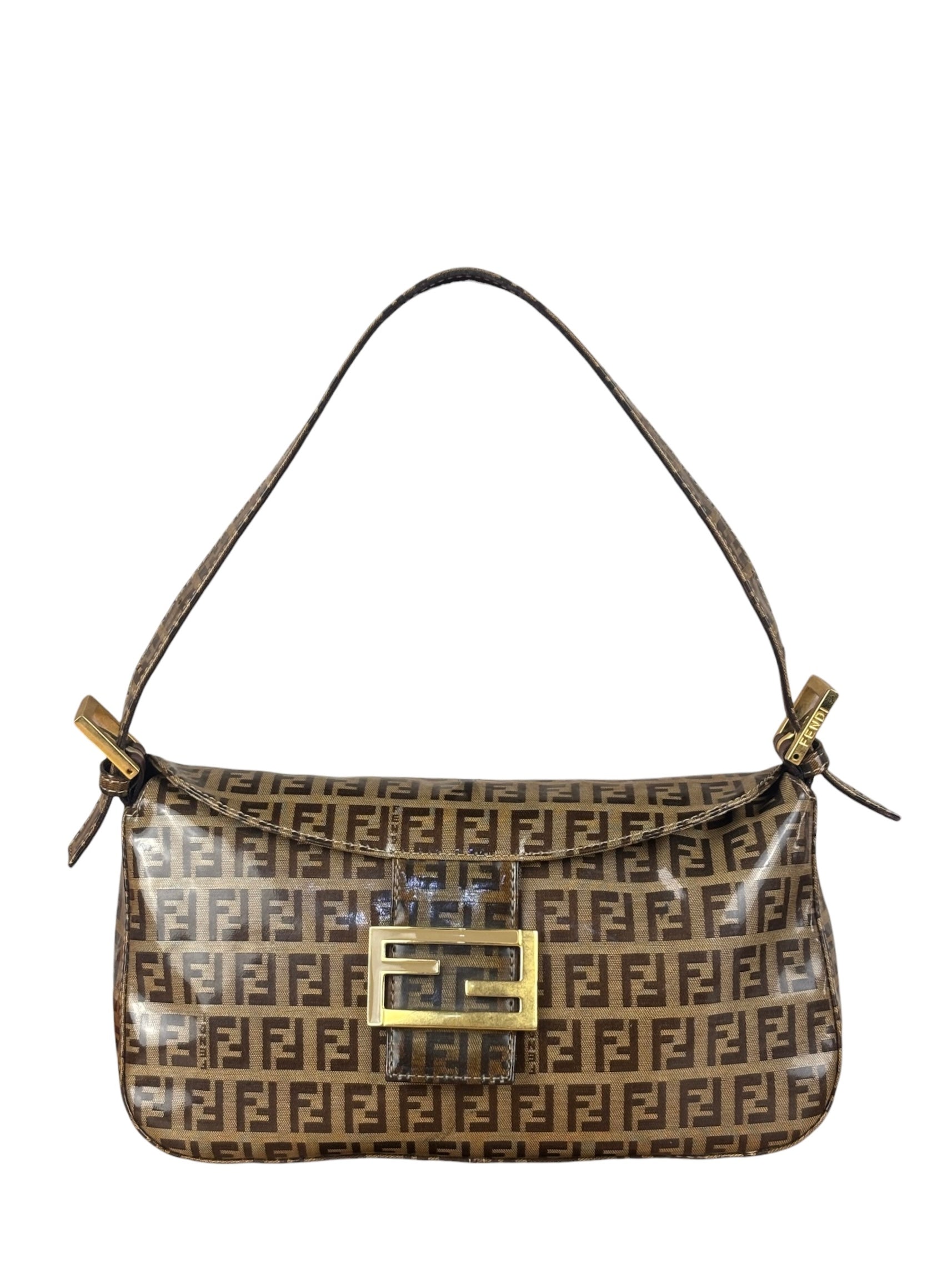 Fendi Vintage FF Canvas PVC Baguette