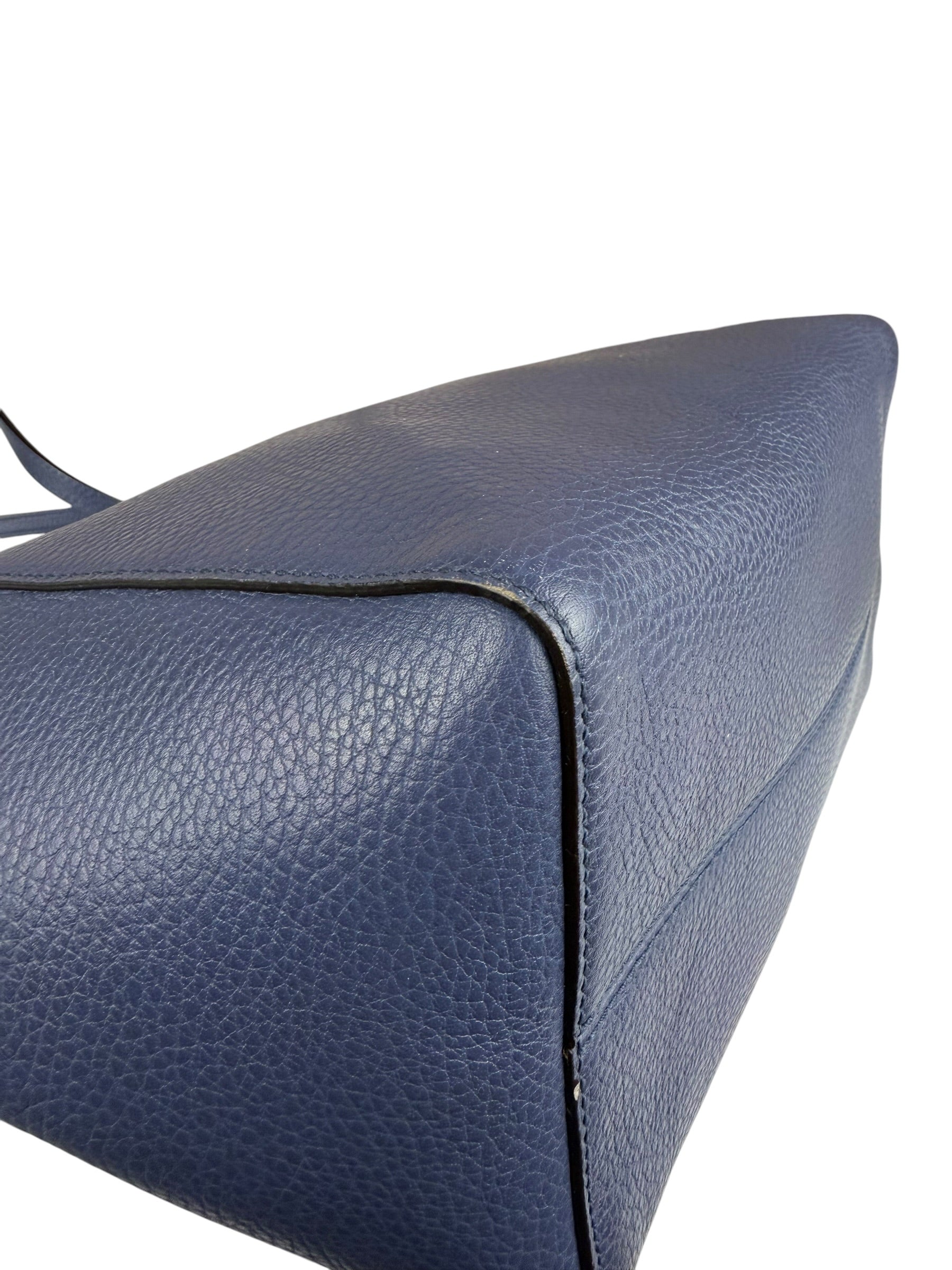 Gucci Navy Blue Swing Leather Tote Bag