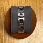 Fendi Black Dial Tank Stainless Letter Links