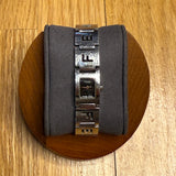 Fendi Black Dial Tank Stainless Letter Links