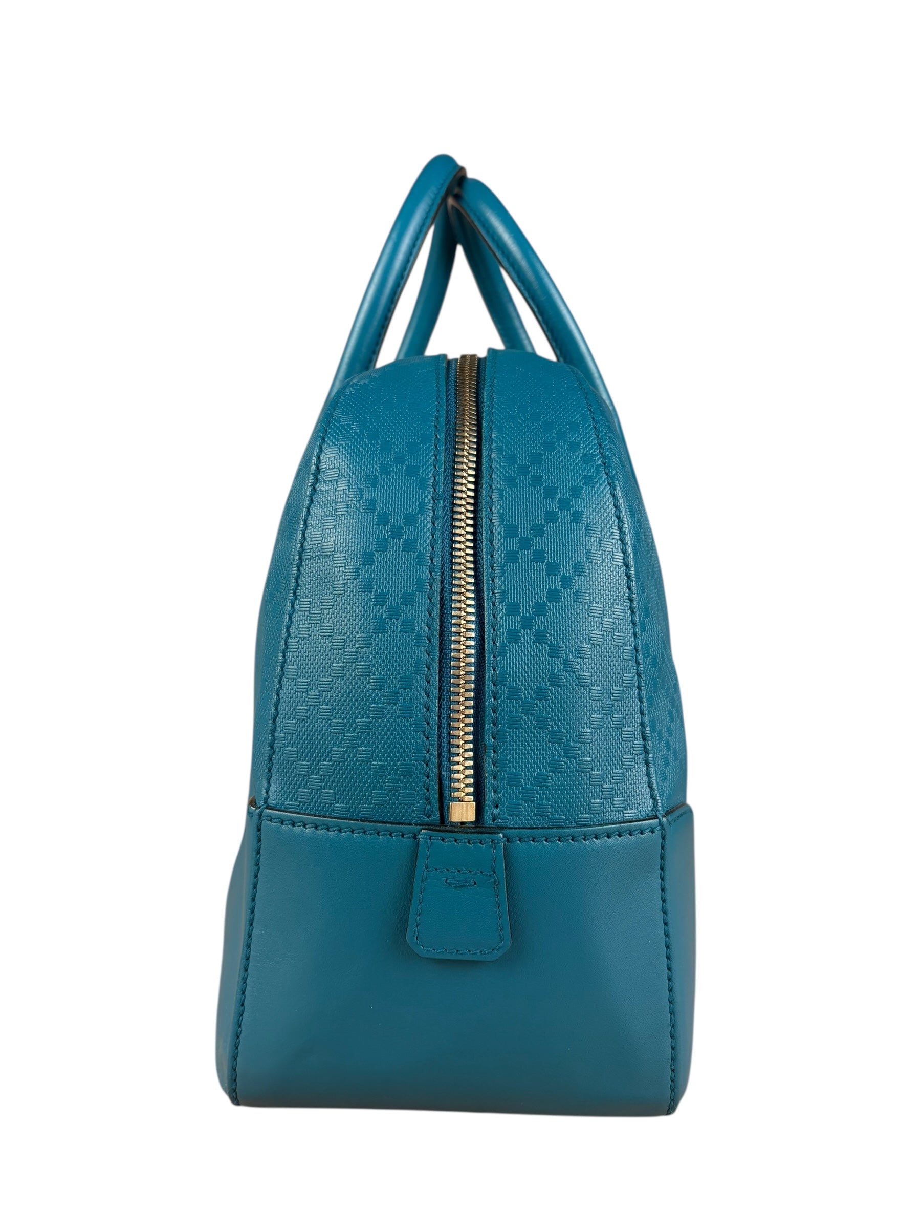 Gucci Diamante Bright Blue Leather Top Handle Bag