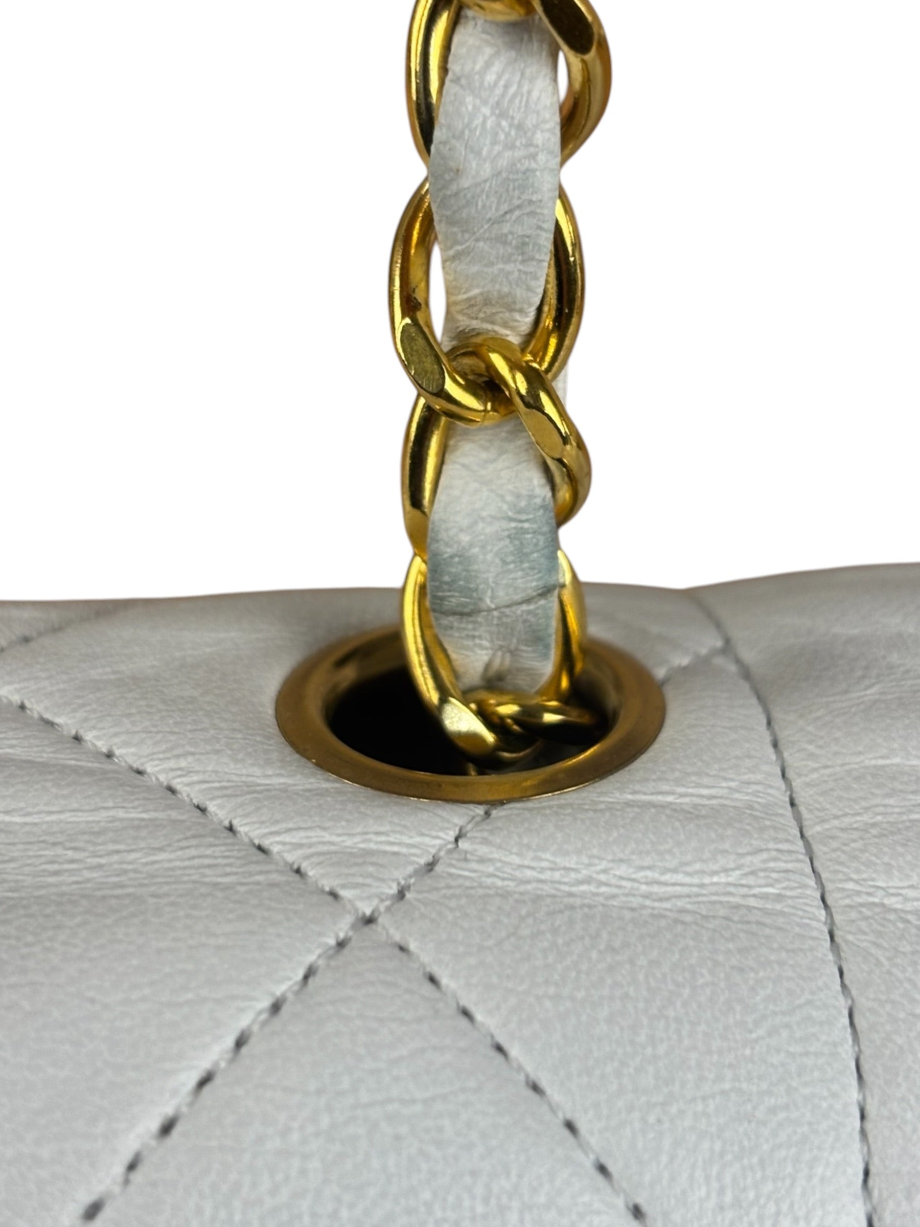 Chanel White Lambskin Diana Bijoux Flap 1992