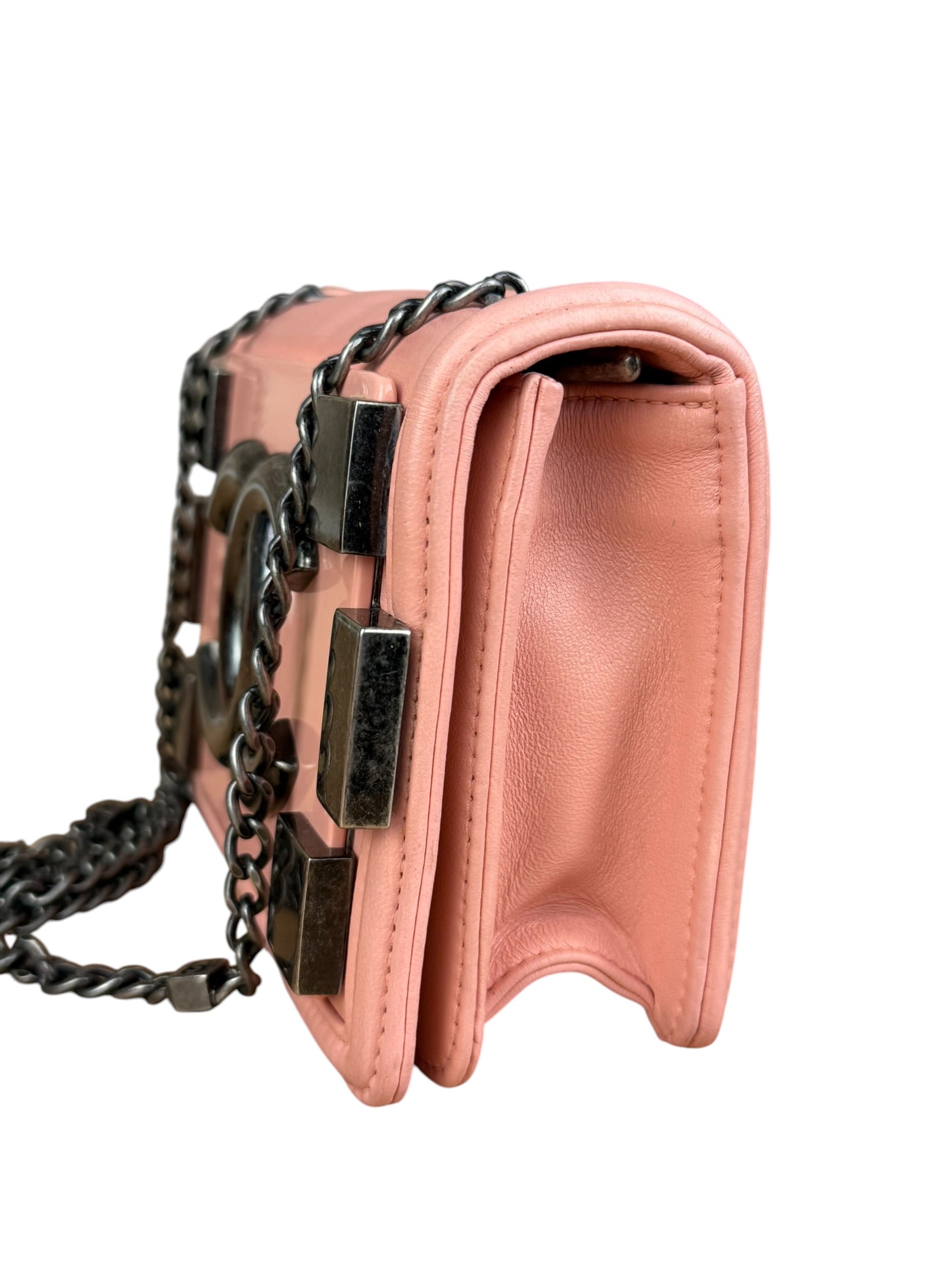 Chanel Pink Mini Boy Brick Chain Flap Bag 2013