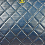 Chanel Blue Quilted Leather O-Case Zipped Pouch 2017