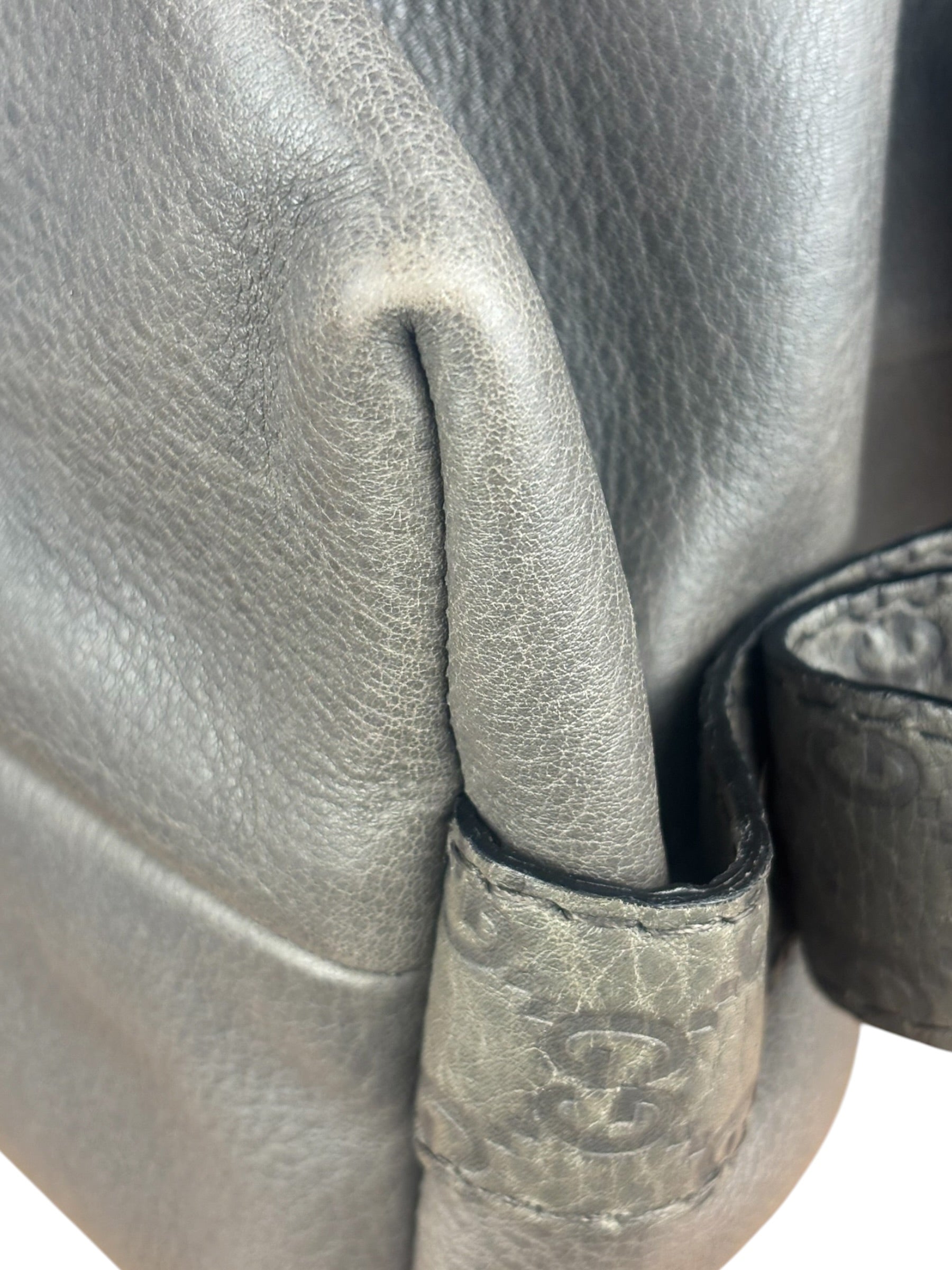 Gucci Supple Gray Bamboo Bar Medium Shoulder Bag