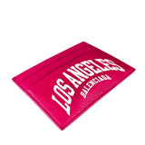Balenciaga Leather Los Angeles Card Holder Fuchsia