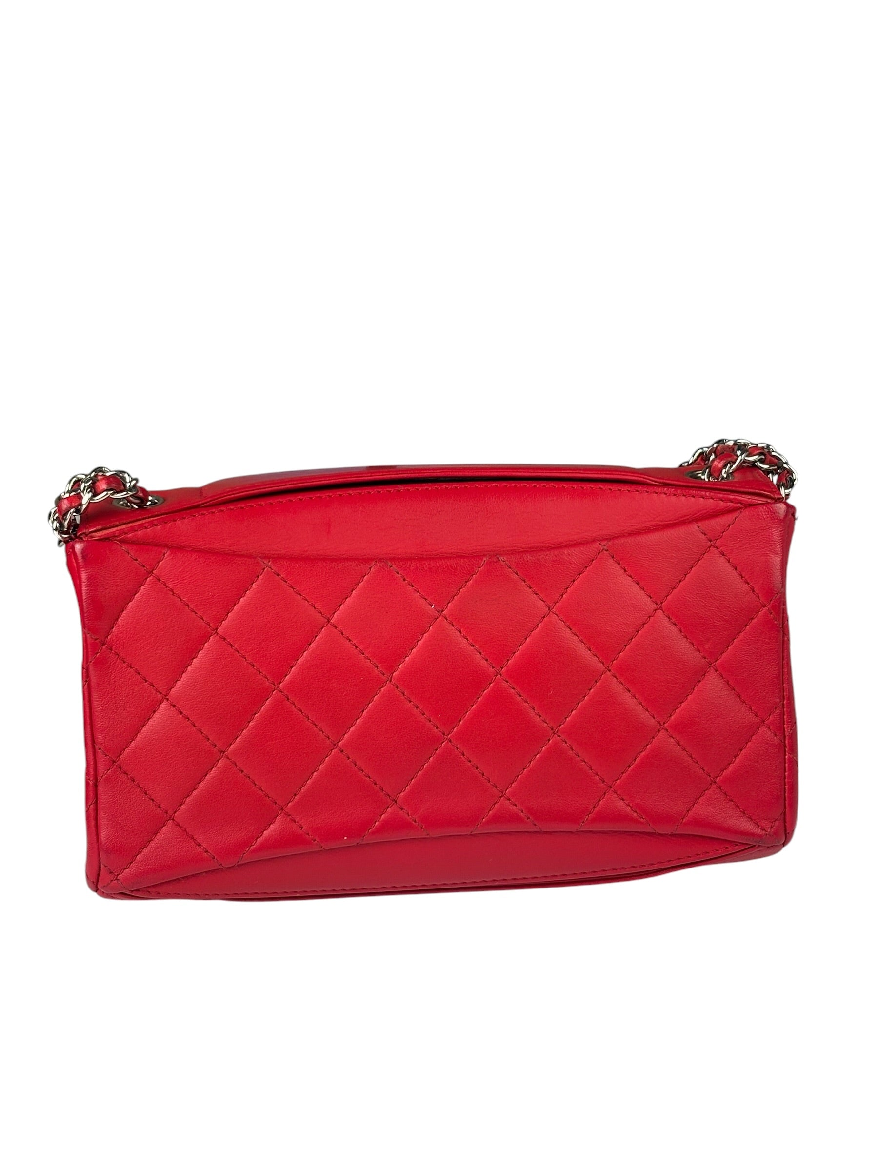 Chanel Red Quilted Leather Shoulder Bag 2016