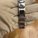 Fendi Black Dial Tank Stainless Letter Links