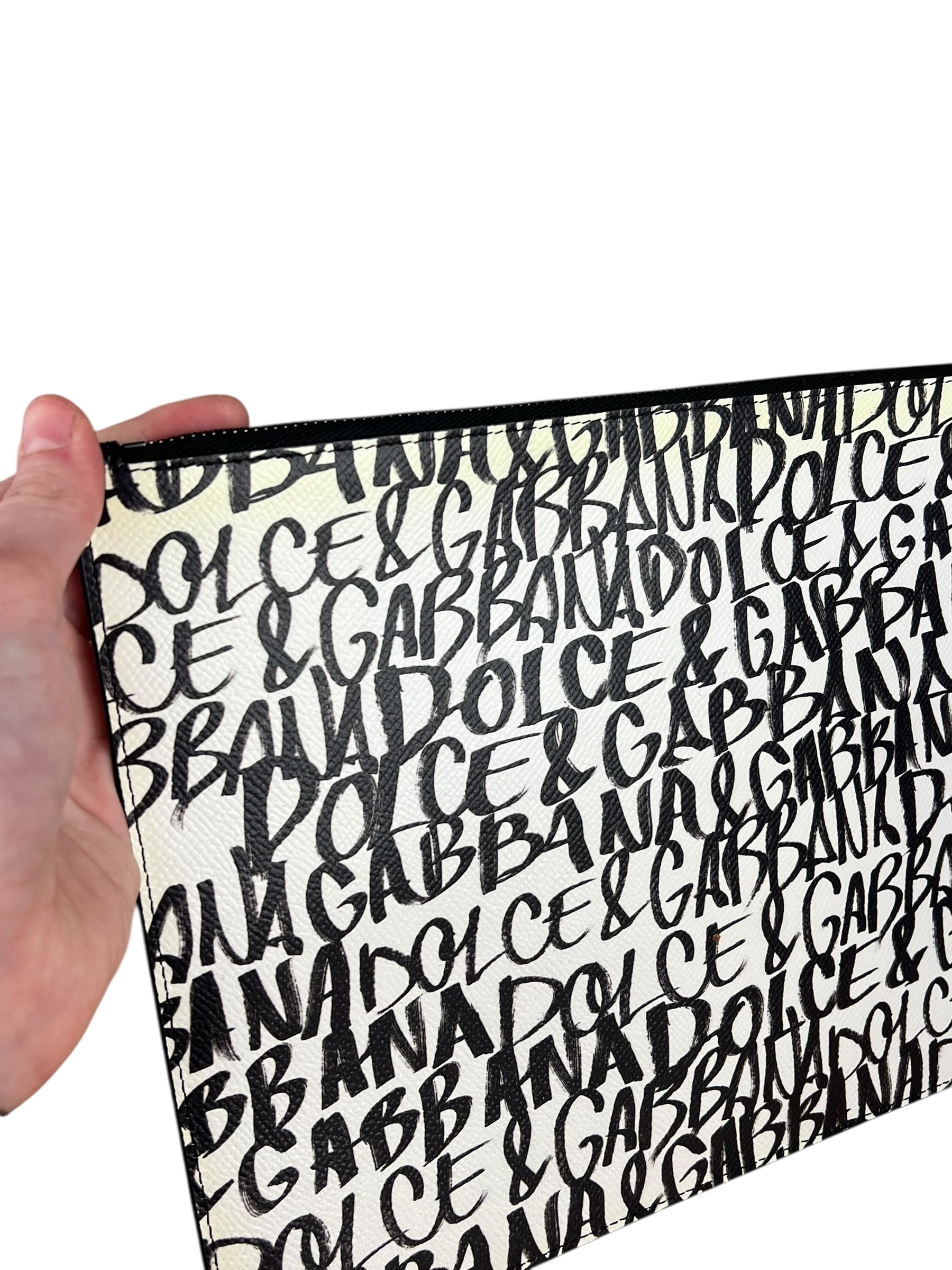 Dolce & Gabbana Graffiti Clutch White